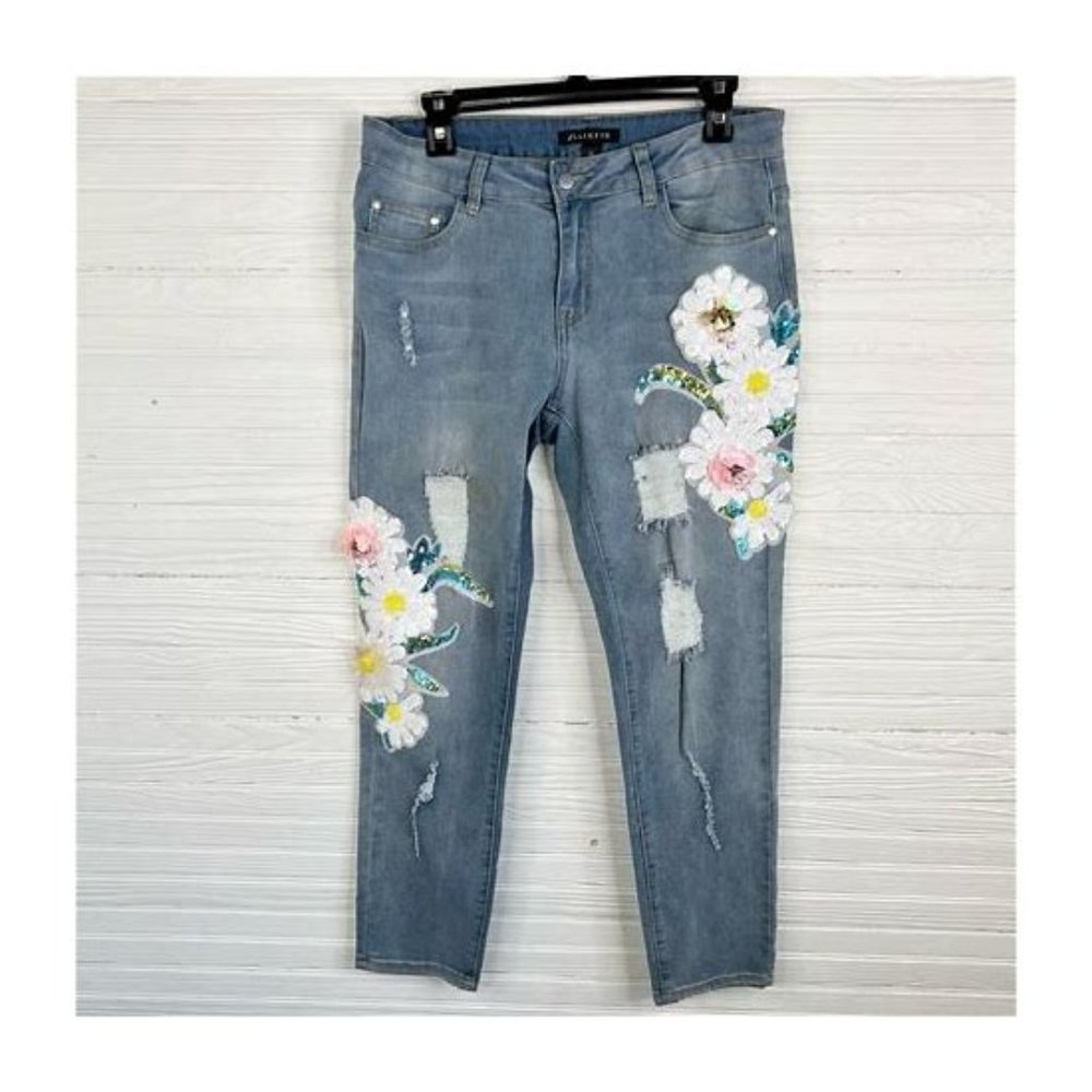 Juliette embellished jeans size 10
